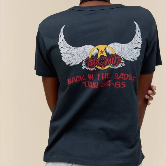 NWT DAYDREAMER AEROSMITH BACK IN THE SADDLE RINGER TEE, VARIOUS SIZES - Picture 3 of 3